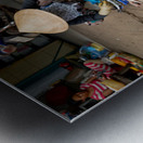 Fish market in Phu Quoc with local vendors working Metal print