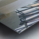 Inside Guggenheim Museum in Bilbao Spain with visitors walking Metal print