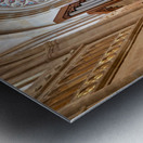 Organ and stained glass in Bilbao Cathedral interior Metal print