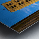 People walk along a street in Arezzo Tuscany Italy Metal print