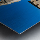 Visitors gather in San Gimignano at Piazza della Cisterna Metal print