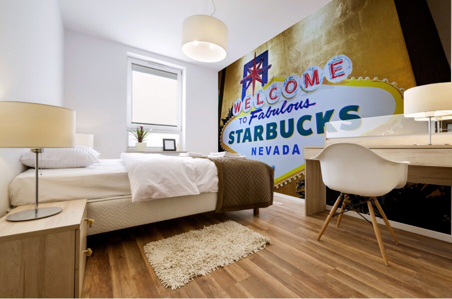 Starbucks Coffee. Caesars Palace Hotel. Las Vegas Nevada USA Mural print