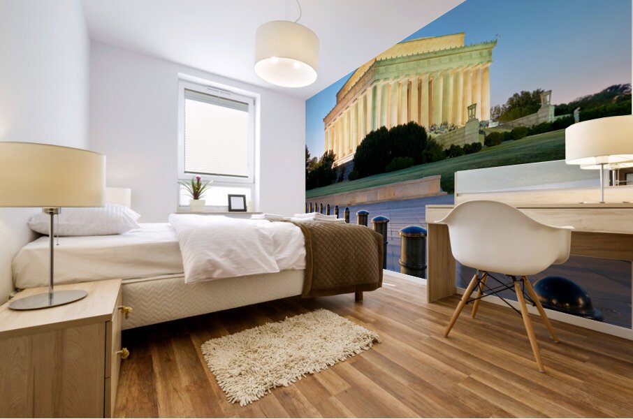 The Lincoln Memorial at sunset. Washington D.C. Mural print