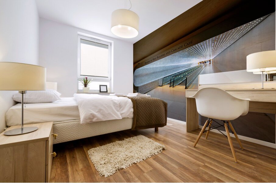 The walkway connecting East and West Buildings of the National Gallery of Art. Washington D.C. Mural print