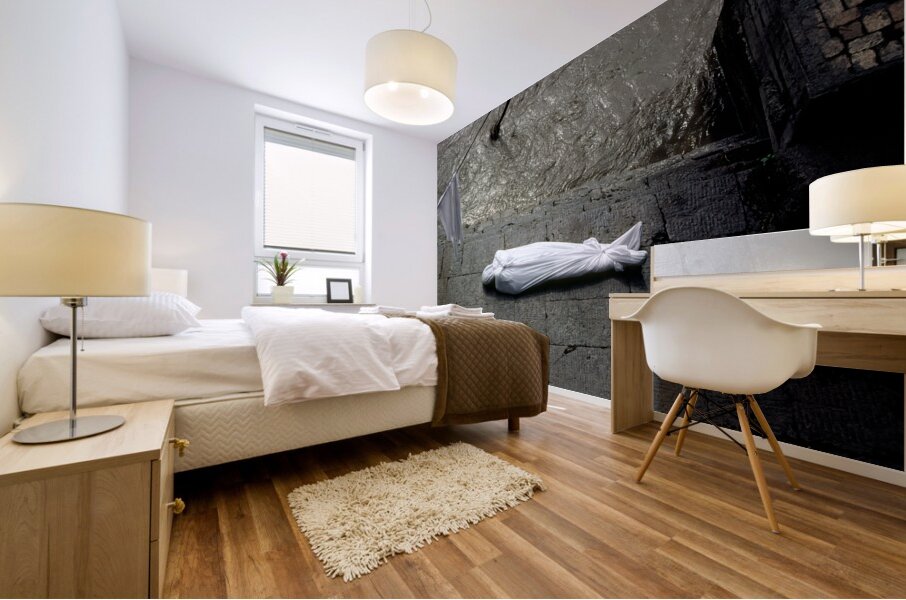 Nepal. Kathmandu. Cremation in Pashupatinath Mural print