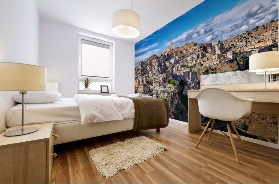 Matera Basilicata Italy. Cityscape. I sassi di Matera Mural print