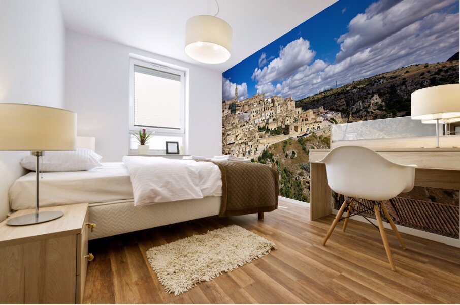 Matera Basilicata Italy. Cityscape. I sassi di Matera Mural print