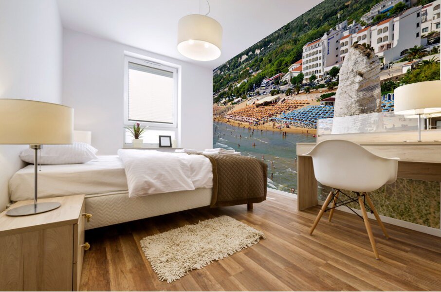 Vieste Gargano. Apulia Puglia Italy. Monolith Pizzomunno and beach Mural print