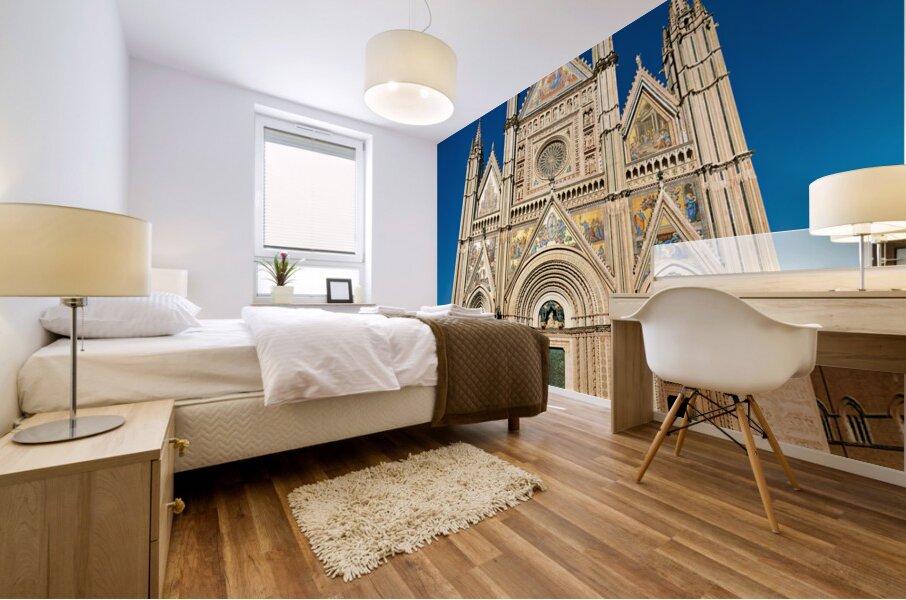 Orvieto Umbria Italy. The facade of the Cathedral Mural print