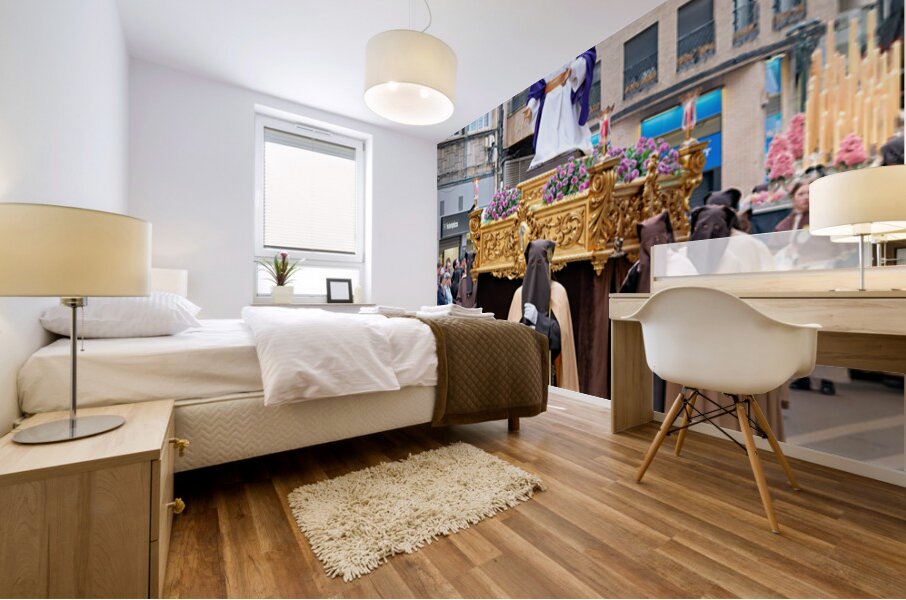 Zaragoza. Saragossa. Aragon. Spain.  Processions of the Easter Holy Week Mural print