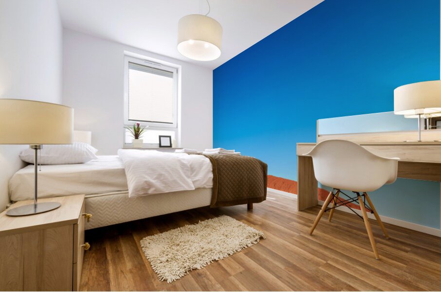 Uluru monolith under a clear blue sky. Mural print