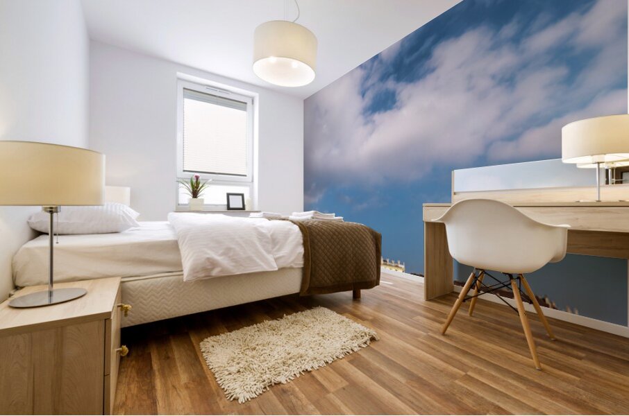 Schönbrunn Palace and gardens under a beautiful cloudy sky. Mural print