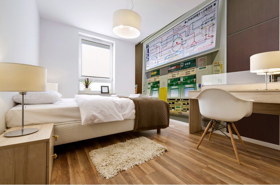 Metro ticket machine at a station in Tokyo Japan in busy settin Mural print