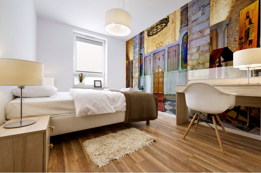 Visit to agios eleftherios orthodox church in athens greece Mural print