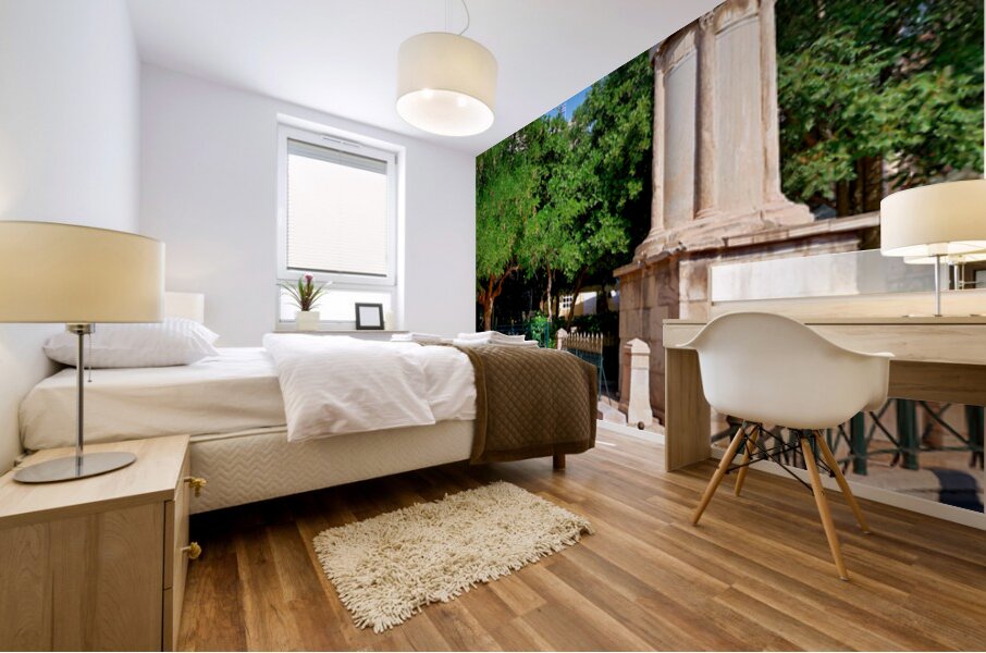 Choragic monument of lysicrates in athens greece Mural print