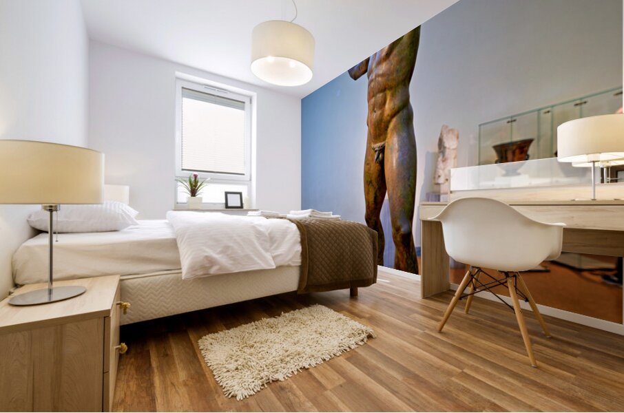 Greek statue in National Archaeological Museum in Athens Mural print