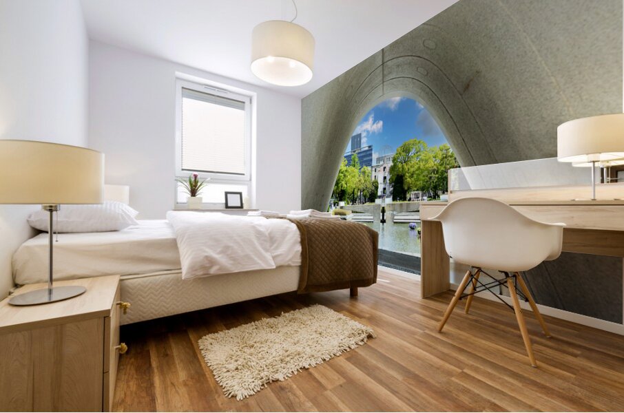 Hiroshima Peace Memorial Park view from the arch structure Mural print