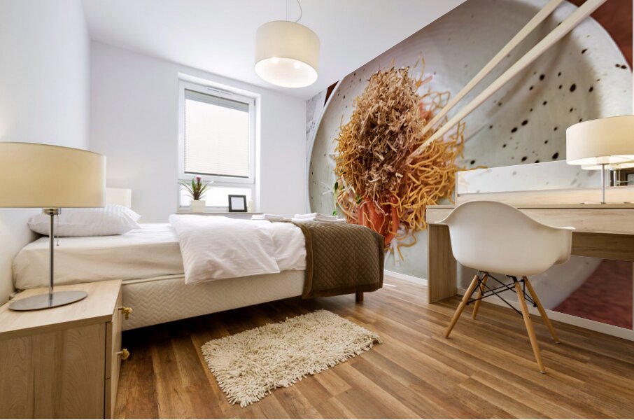 Enjoying traditional Japanese cuisine in Kyoto with fresh ingred Mural print