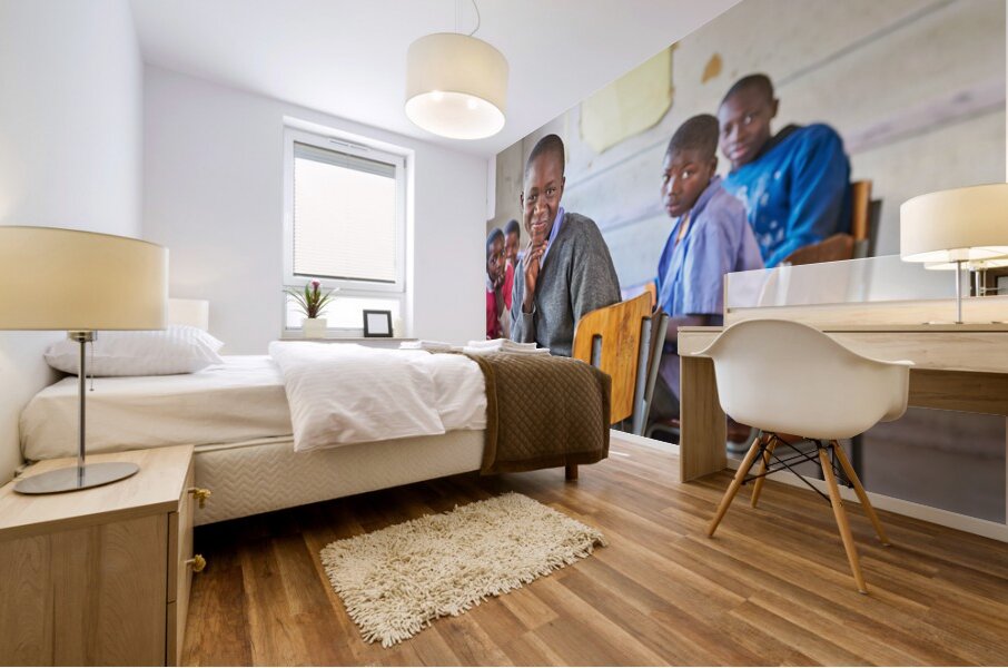 Portrait of student in classroom in Rundu Kavango Region of Nam Mural print