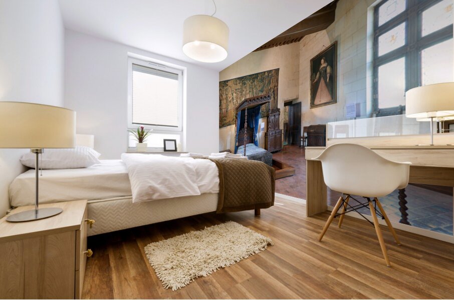 Exploring the interior of Chateau de Chaumont sur Loire in Franc Mural print