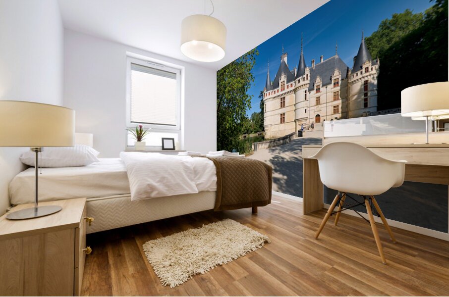 Visit to Azay le Rideau in Loire Valley France on a clear day Mural print