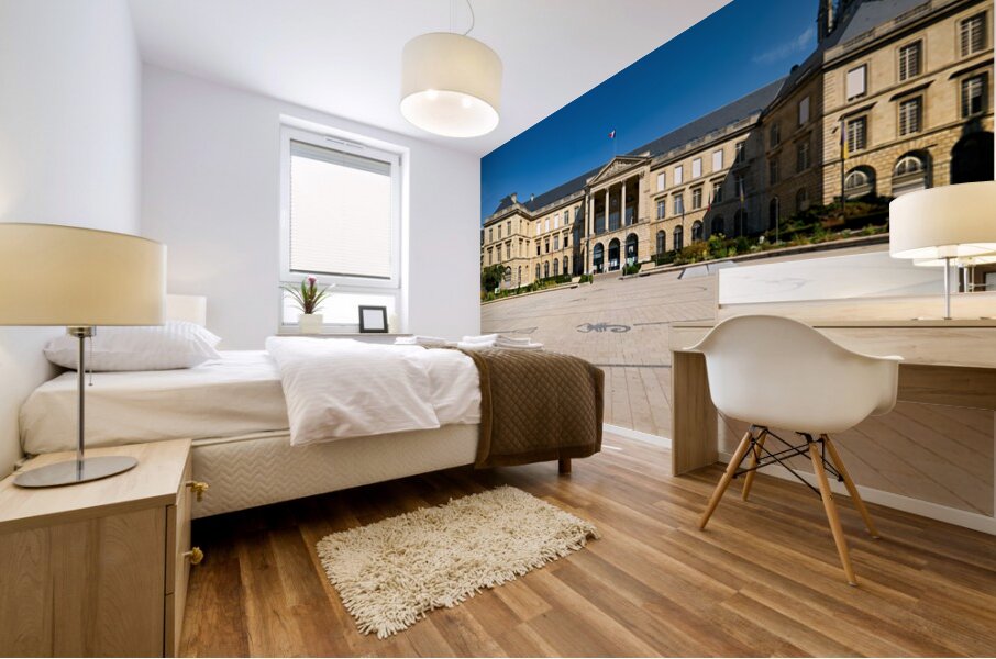 Rouen Town Hall in Normandy with clear blue sky Mural print