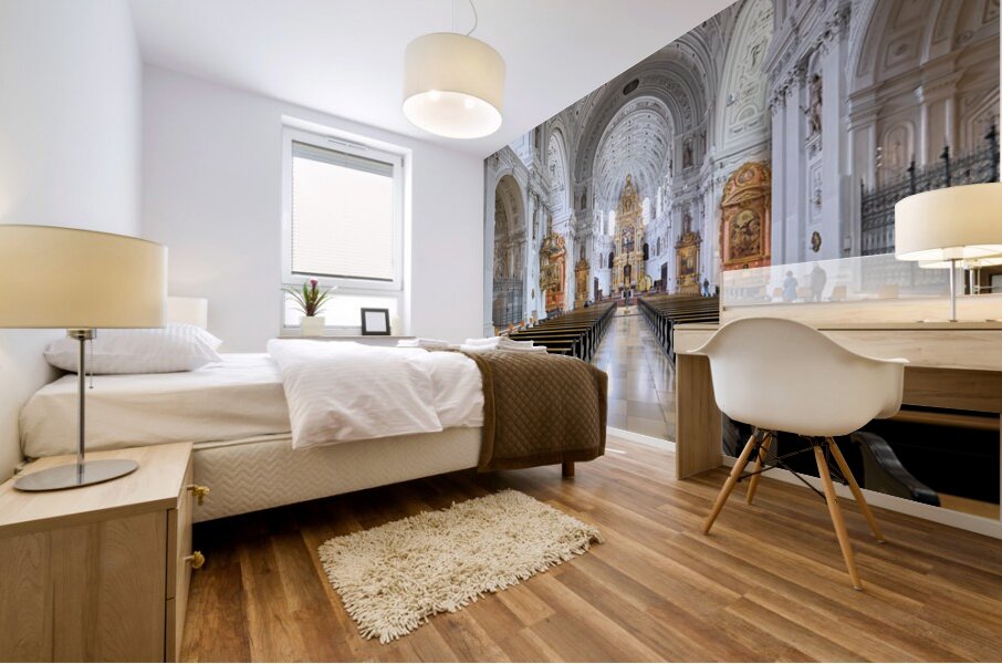 Interior view of St. Michael Church in Munich Germany Mural print