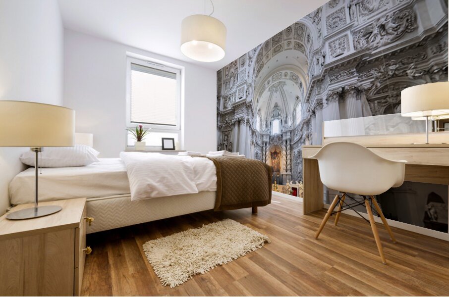 Church of St. Cajetan in Munich Germany shows Baroque style desi Mural print