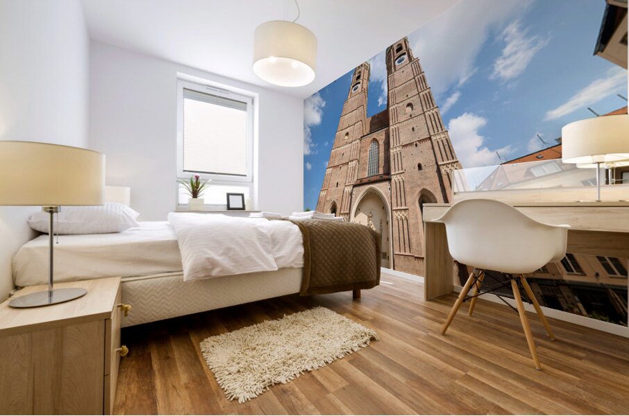 Dom cathedral in Munich Bavaria with clear sky and tall towers Mural print