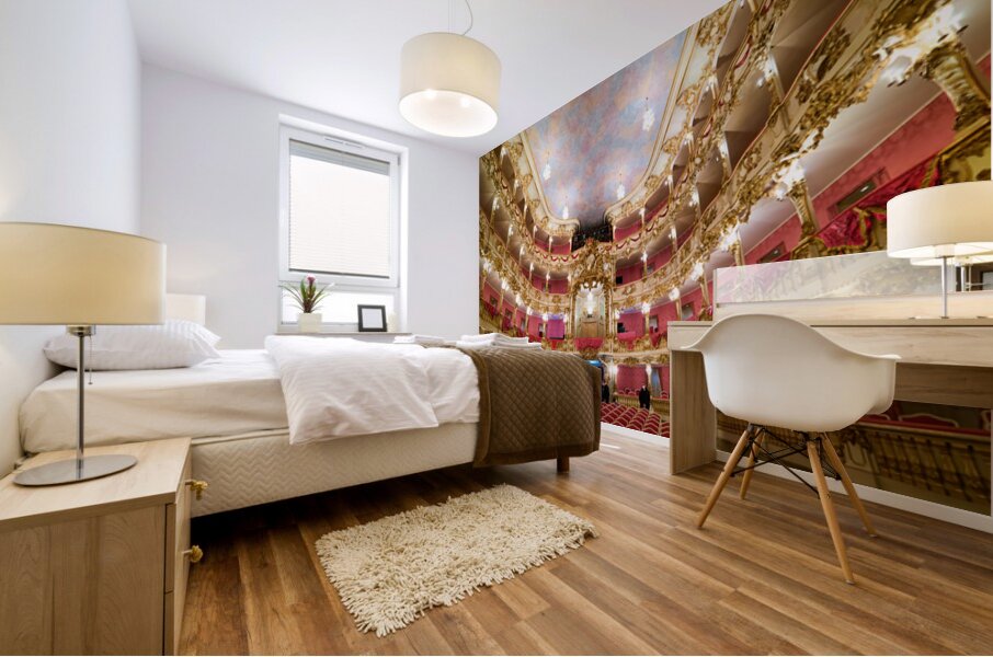 Inside cuvillies theatre at residenz palace in munich germany Mural print