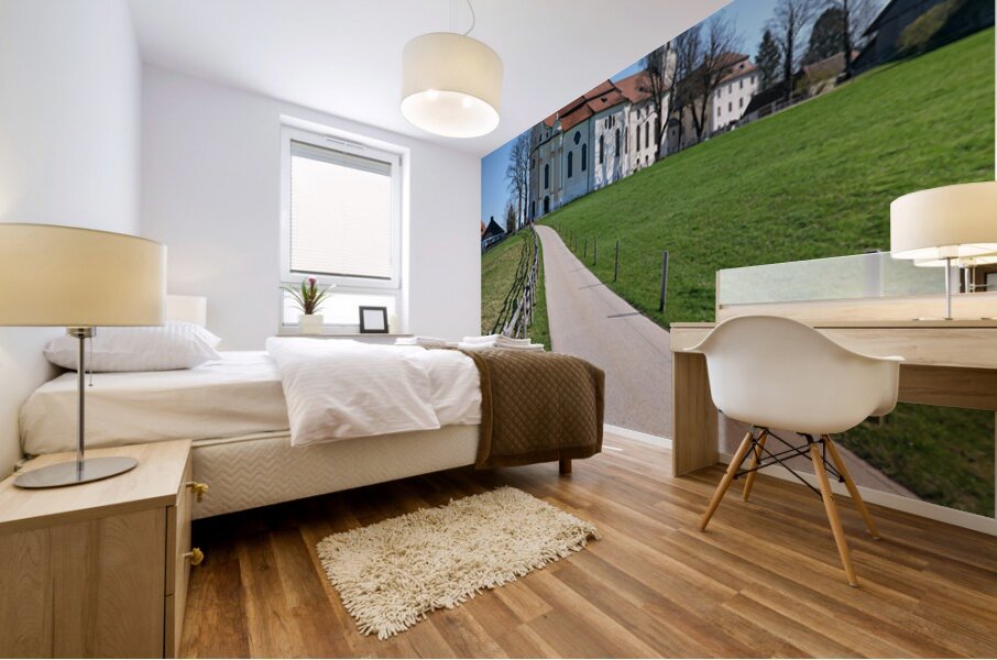 Visit wieskirche on the romantic road in bavaria germany Mural print