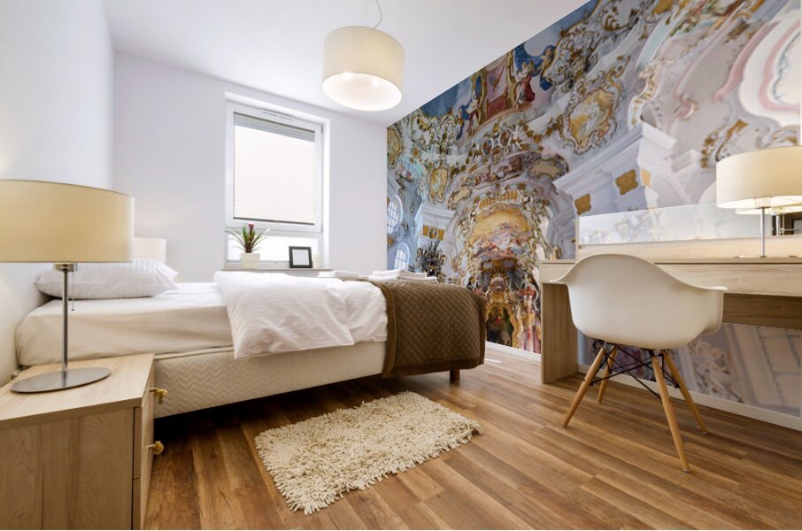 Pilgrimage church of wies on the romantic road in bavaria germa Mural print