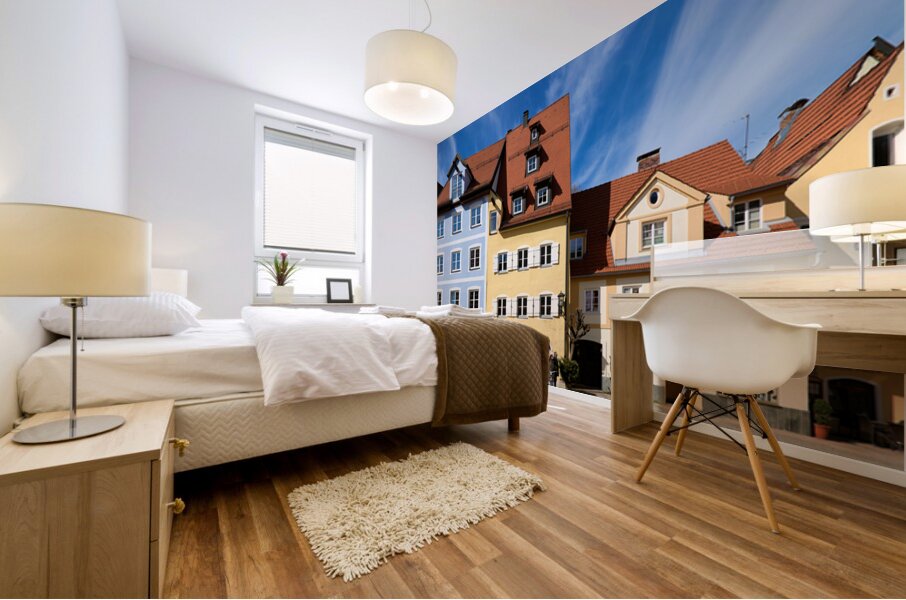 Colorful houses in Fussen along the Romantic Road in Bavaria Mural print