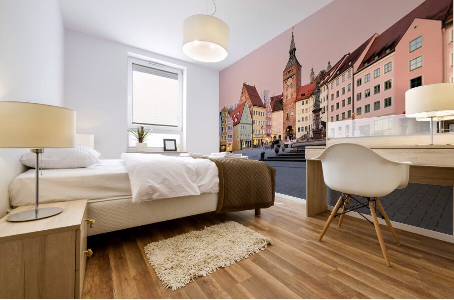 Exploring Hauptplatz square in Landsberg am Lech on the Romantic Mural print