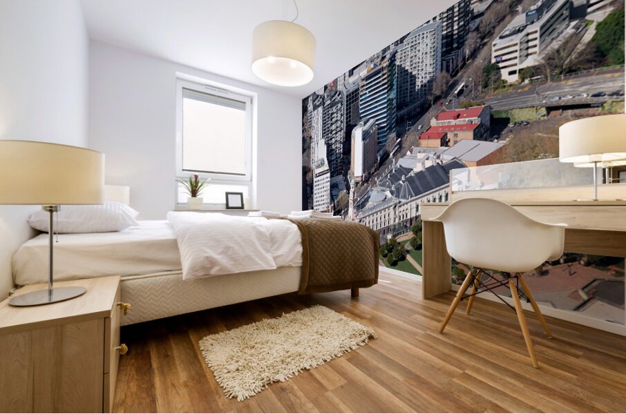 View of Auckland city and Aotea Square from above New Zealand Mural print
