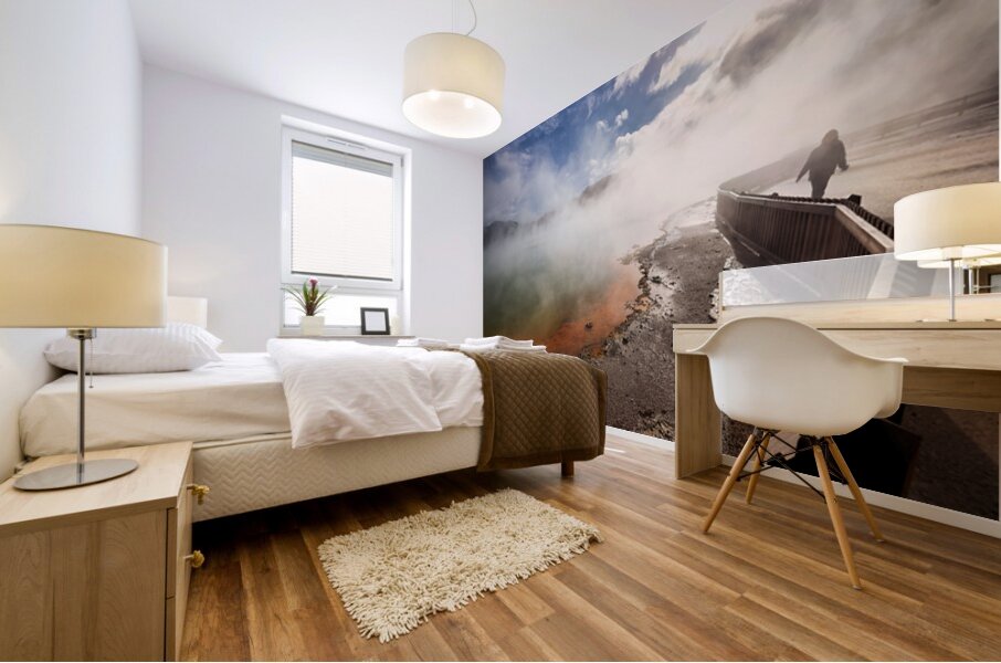 Visit to champagne pool in waiotapu thermal wonderland rotorua Mural print