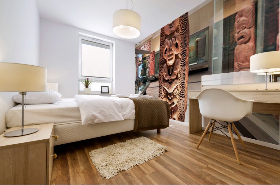 Visit to maori natural history gallery in auckland war memorial  Mural print