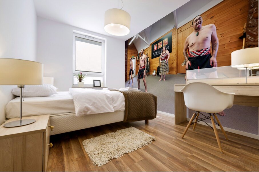 Haka dance at Whakarewarewa Maori Village Rotorua Mural print