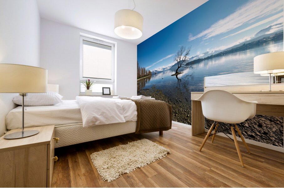 Wanaka Tree in Lake Wanaka on a clear day Otago Mural print