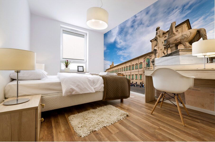 Visitors explore Quirinal Palace in Rome Italy during the day Mural print