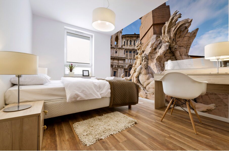 Visit Fontana dei Quattro Fiumi in Piazza Navona in Rome Mural print