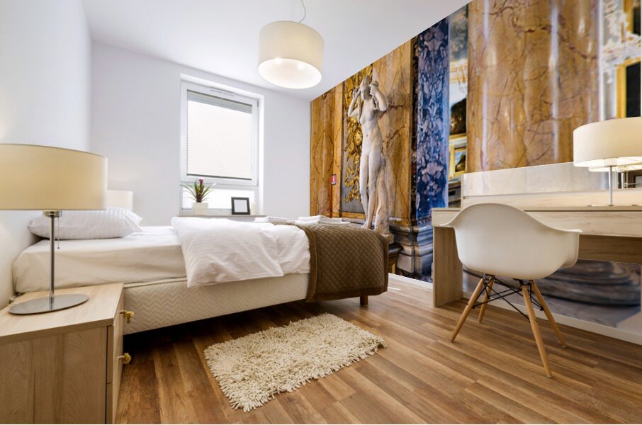 Marble statue inside the Great Hall of Colonna Art Gallery in Ro Mural print