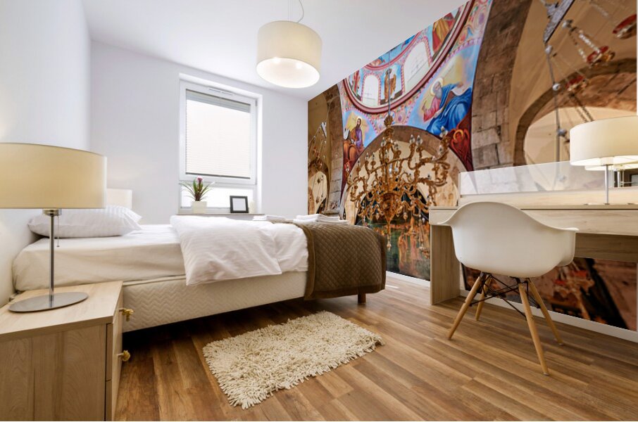 Church of the Holy Sepulchre inside view in Jerusalem Israel Mural print