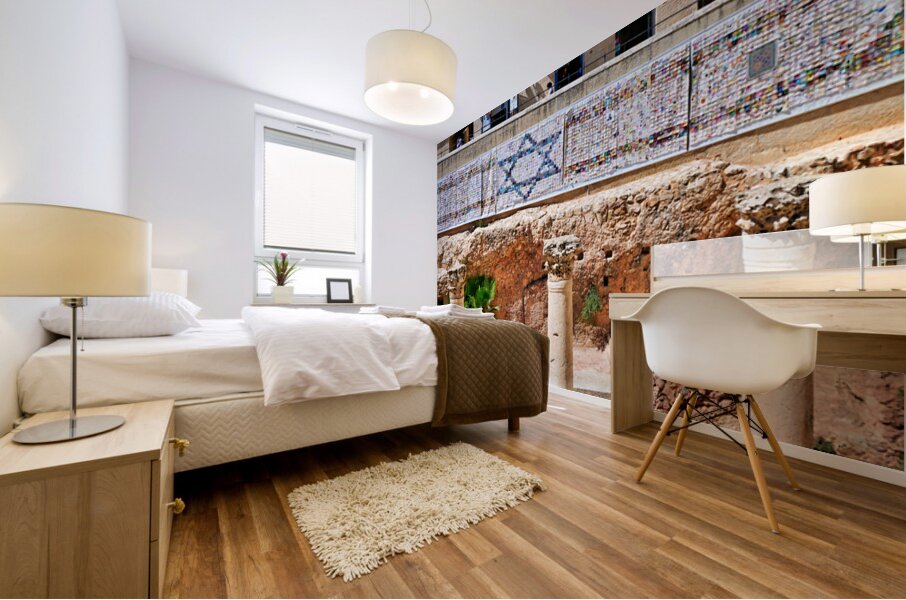 Roman columns in the Jewish quarter of Jerusalem Israel Mural print