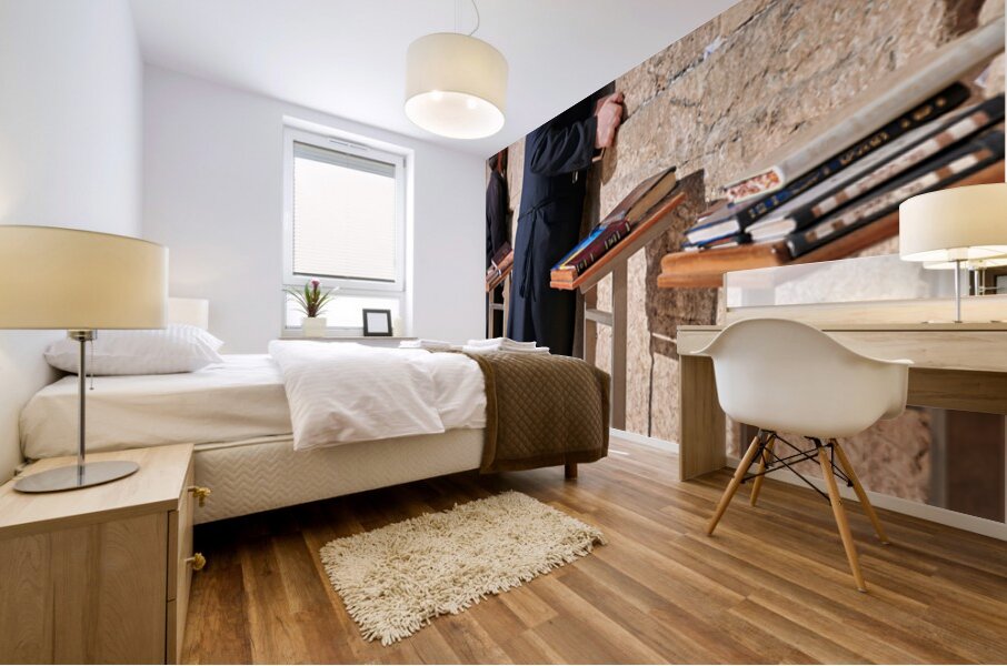 Prayers at the western wall in jerusalem Mural print