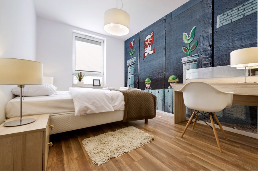 Art on the west bank separation wall in Bethlehem Jerusalem Mural print