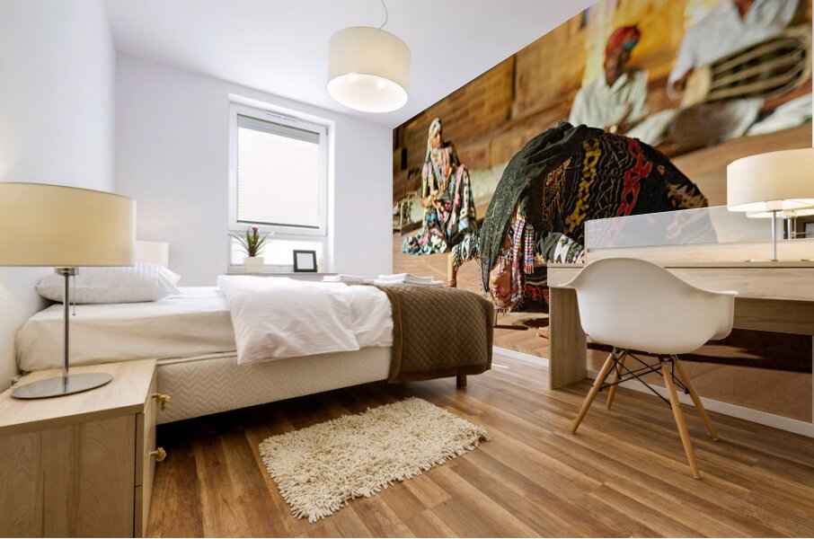 Traditional dance performance in Khimsar Rajasthan Mural print