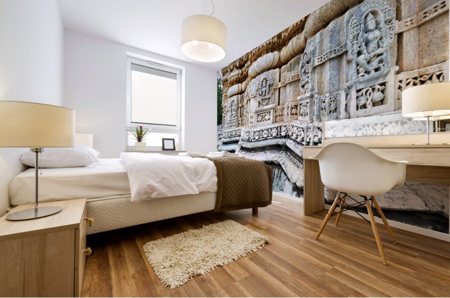 Jain temples in Ranakpur Rajasthan showcase intricate carvings Mural print