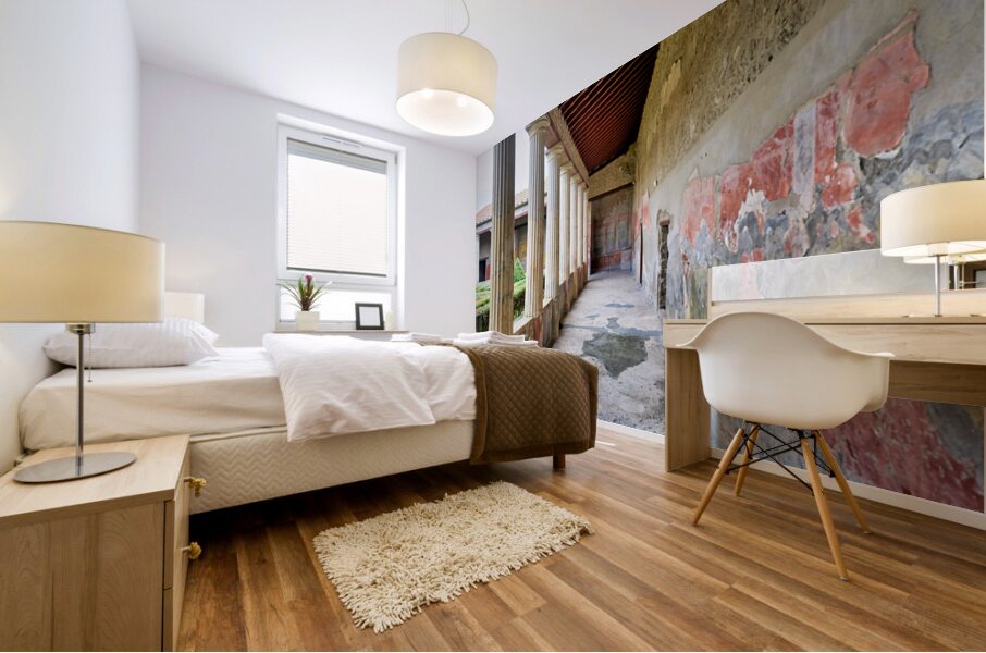 Exploration of ancient Roman architecture in Pompeii Naples Mural print