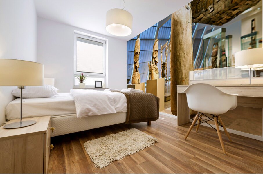 Oceanic art displayed in the Metropolitan Museum of Art in Manha Mural print